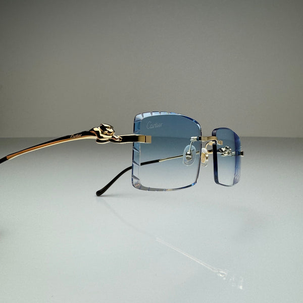 Cartier CT0281o 001, Blau Verlauf mit Diamond Cut Custom Panthere