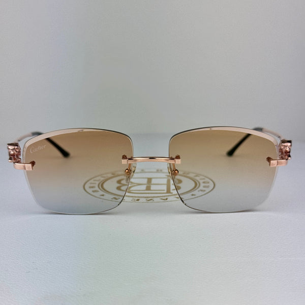 Cartier CT0281o Custom Rosé Panther , Orange Transition Grau ( Schmuckfacette )