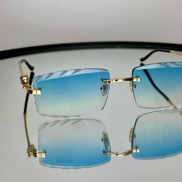 Cartier CT0281o 001, SkyBlue Diamond Cut Custom Panthere