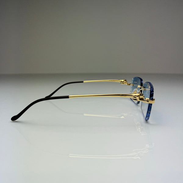 Cartier CT0281o 001, Blau Verlauf mit Diamond Cut Custom Panthere