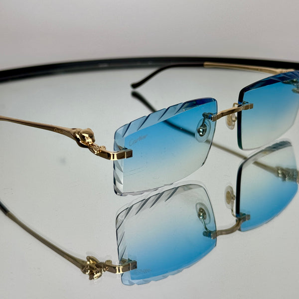 Cartier CT0281o 001, SkyBlue Diamond Cut Custom Panthere