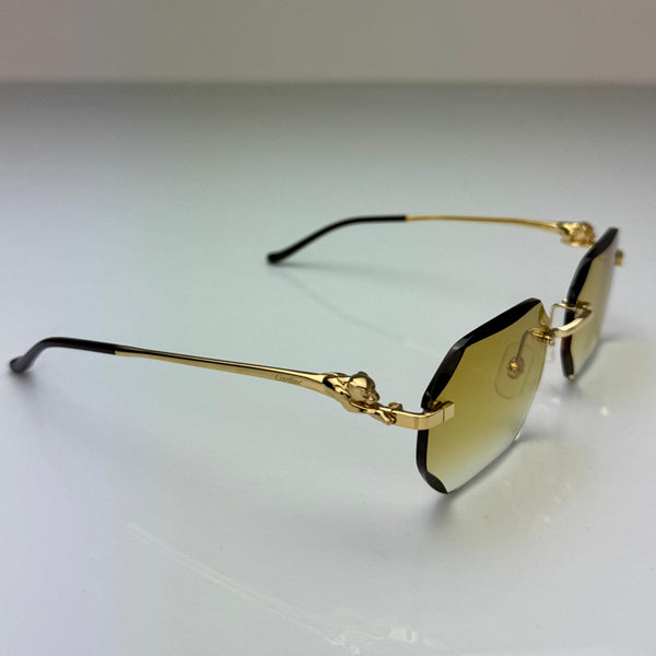 Cartier CT0281o 001, Senf Verlauf mit Schmuckfacette - Selbstabdunkelnd Grau Custom Panthere