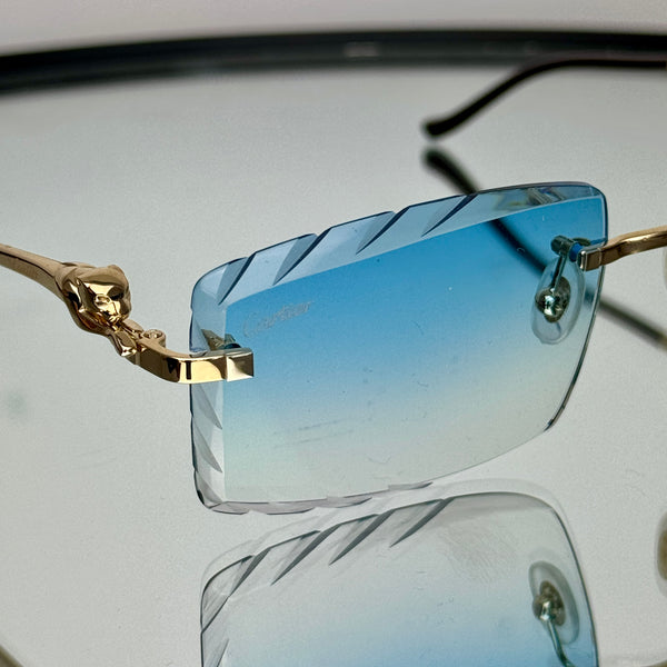 Cartier CT0281o 001, SkyBlue Diamond Cut Custom Panthere