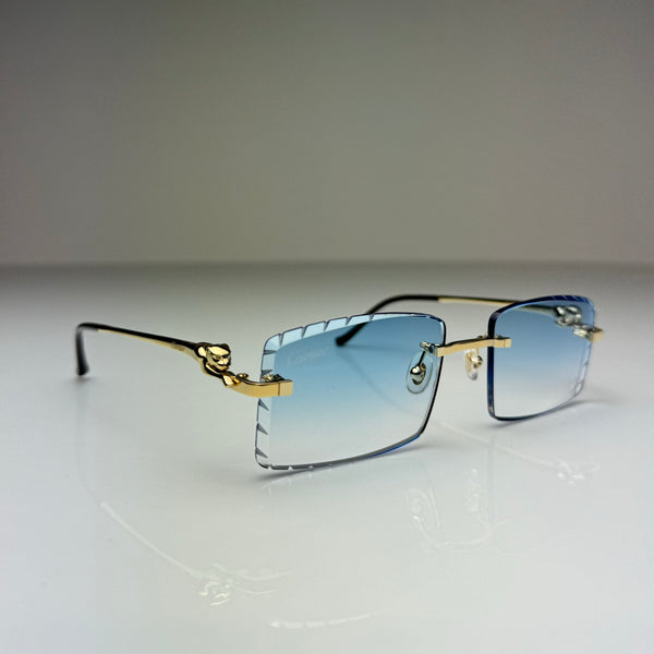 Cartier CT0281o 001, Blau Verlauf mit Diamond Cut Custom Panthere