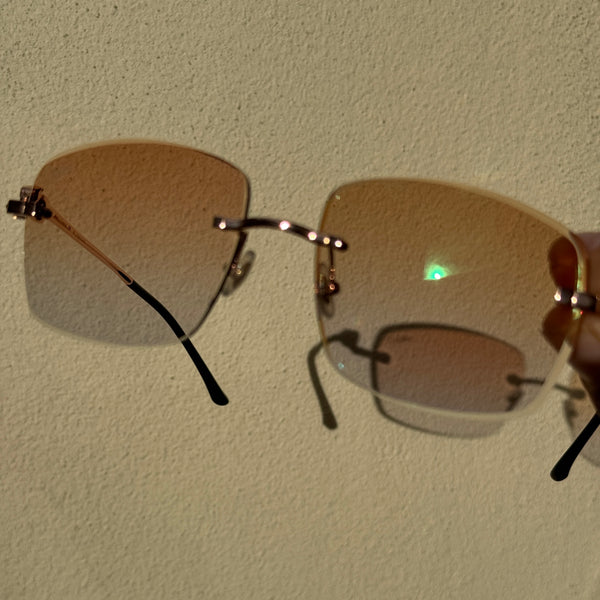 Cartier CT0281o Custom Rosé Panther , Orange Transition Grau ( Schmuckfacette )