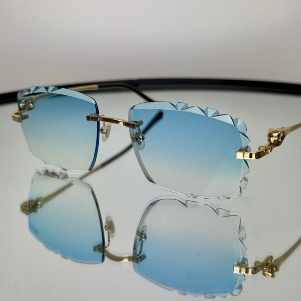 Cartier CT0281o 001, SkyBlue Diamond Cut Custom Panthere