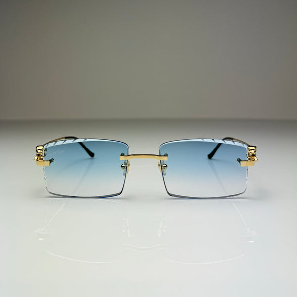 Cartier CT0281o 001, Blau Verlauf mit Diamond Cut Custom Panthere