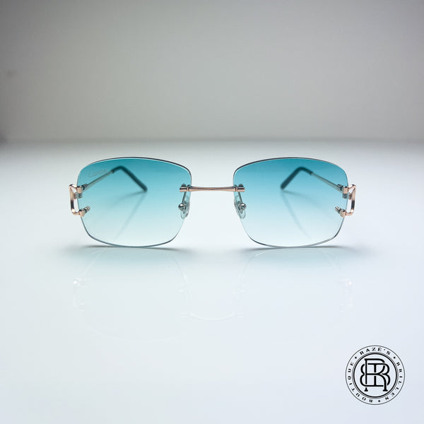 Cartier CT0092o Big C Custom ROSÉ, Türkis / Tiffany Popsmoke Shape