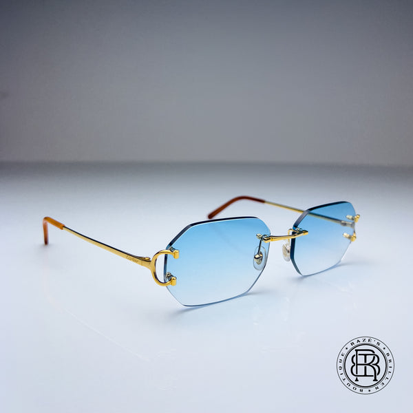 Cartier CT0092o 001 Custom Blau Verlauf selbst abdunkelnd auf Grau Uni (Big C Transitions)