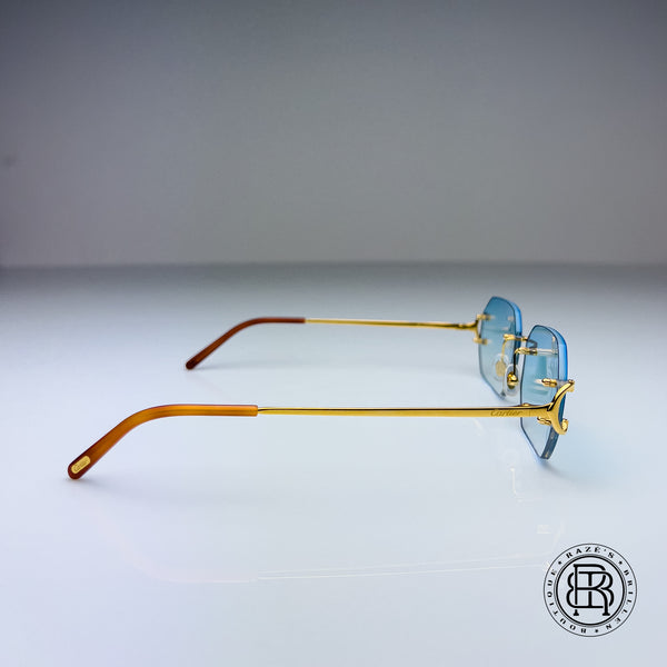 Cartier CT0092o 001 Custom Blau Verlauf selbst abdunkelnd auf Grau Uni (Big C Transitions)