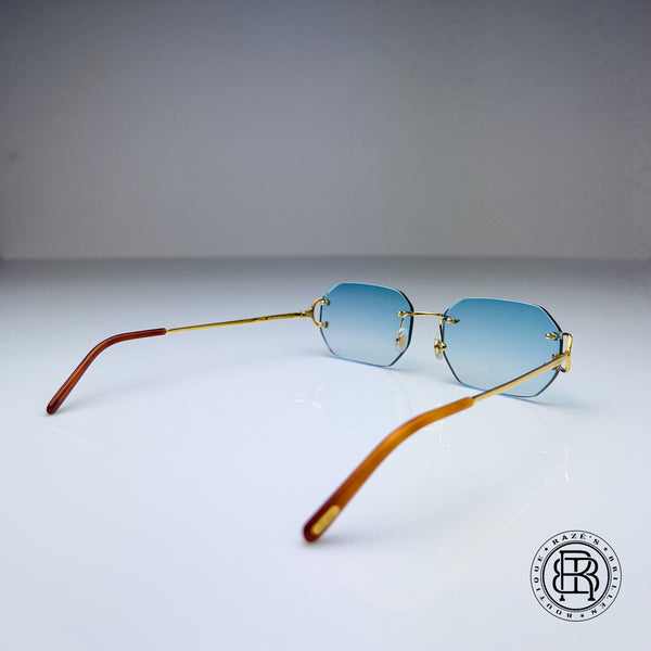 Cartier CT0092o 001 Custom Blau Verlauf selbst abdunkelnd auf Grau Uni (Big C Transitions)