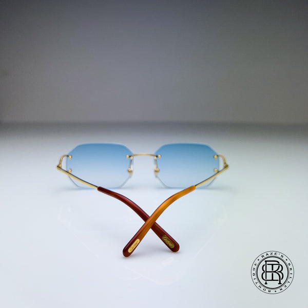 Cartier CT0092o 001 Custom Blau Verlauf selbst abdunkelnd auf Grau Uni (Big C Transitions)