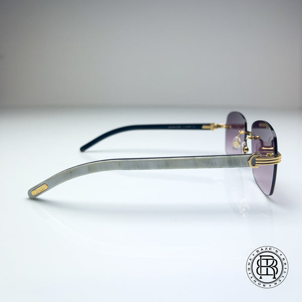 Cartier CT0286o 003,  Burgundy (Büffelhorn Weiß - White Buffs) Custom