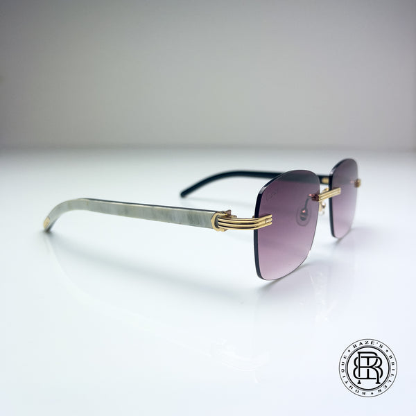 Cartier CT0286o 003,  Burgundy (Büffelhorn Weiß - White Buffs) Custom