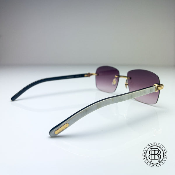 Cartier CT0286o 003,  Burgundy (Büffelhorn Weiß - White Buffs) Custom