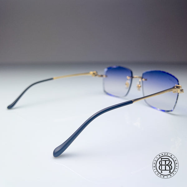 Cartier CT0281o 001, Purple Verlauf / Grau selbstabdunkelnd mit Diamond Cut Custom Panthere