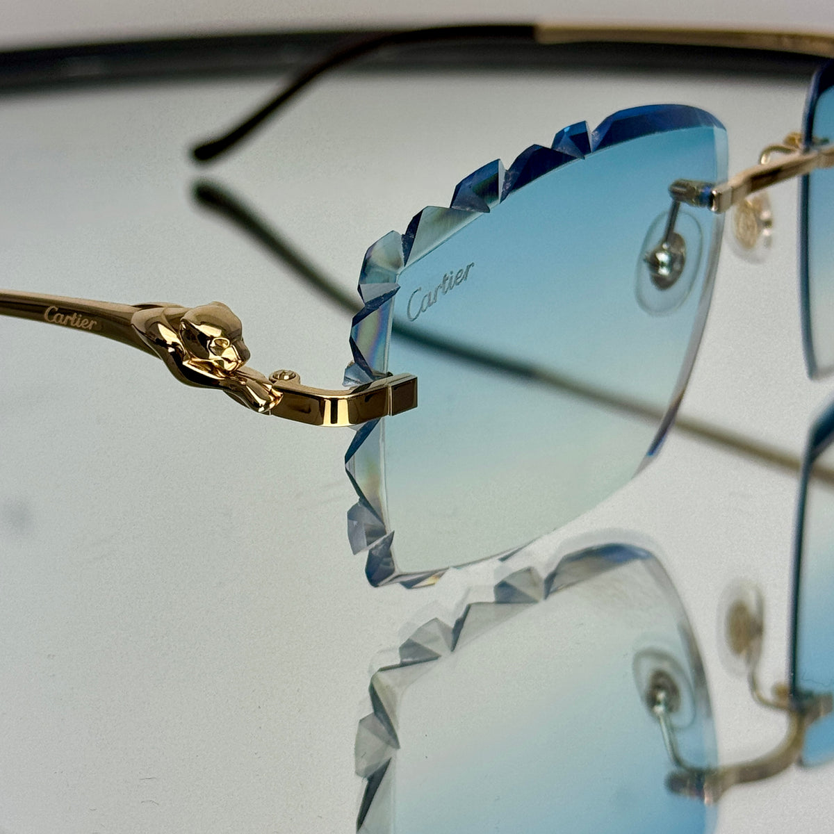 Cartier CT0281o 001, SkyBlue Diamond Cut Custom Panthere