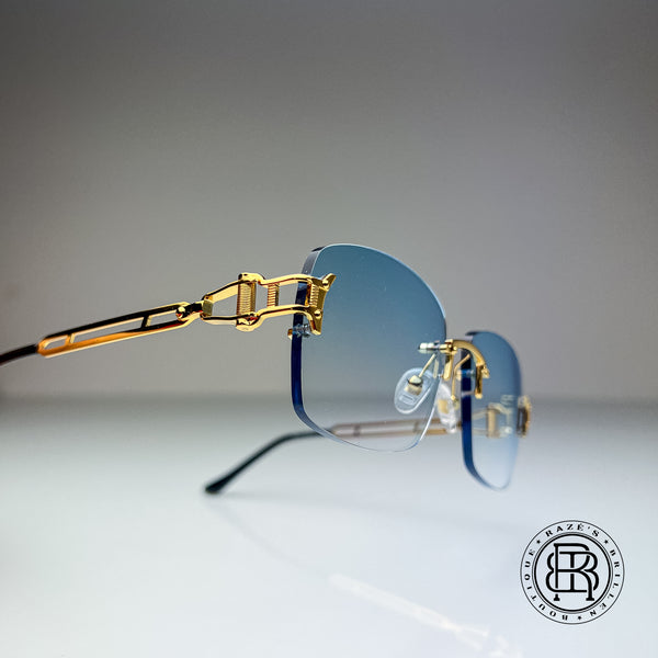 OZ Terry Rimless Gold Custom SkyBlue