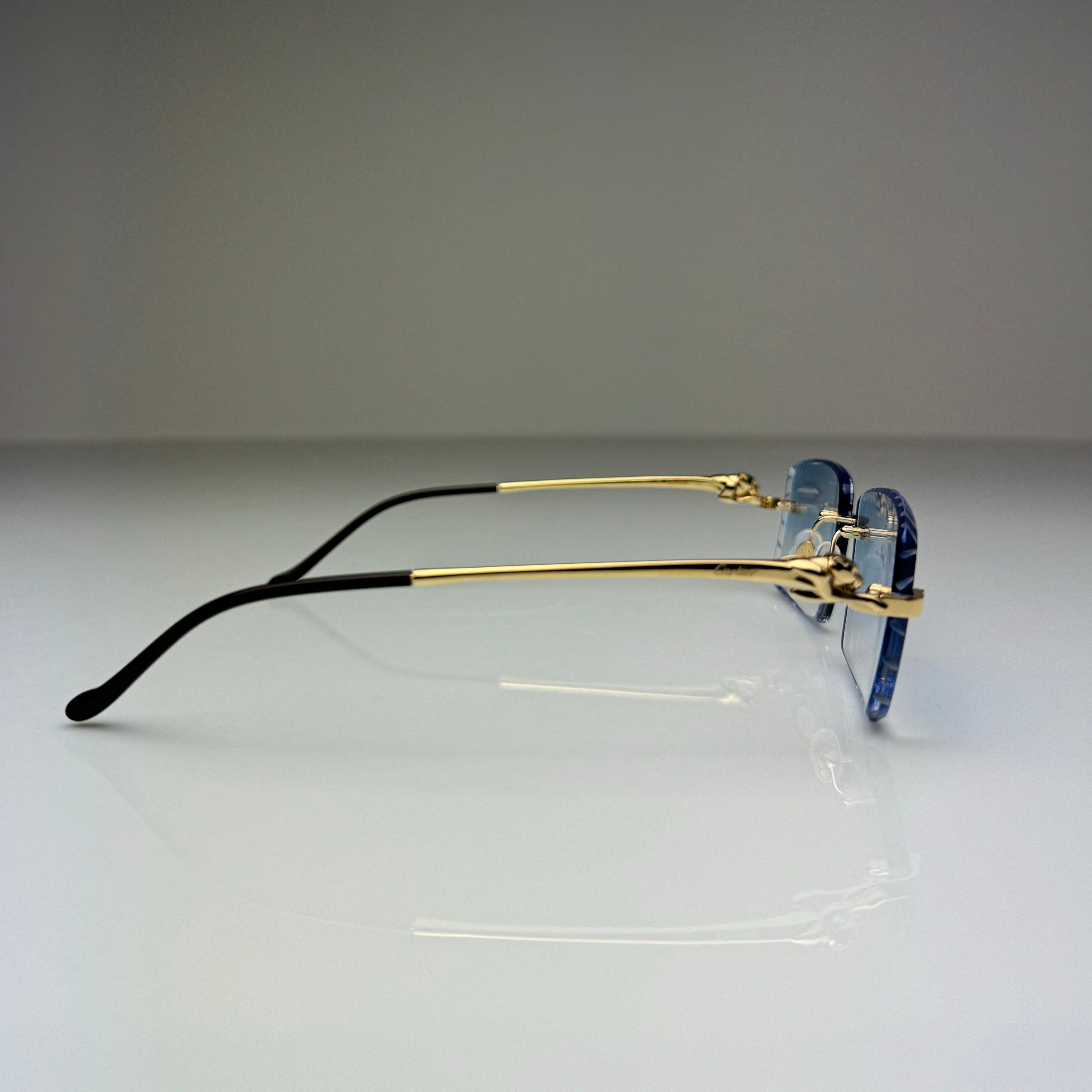 Cartier CT0281o 001, Blau Verlauf mit Diamond Cut Custom Panthere