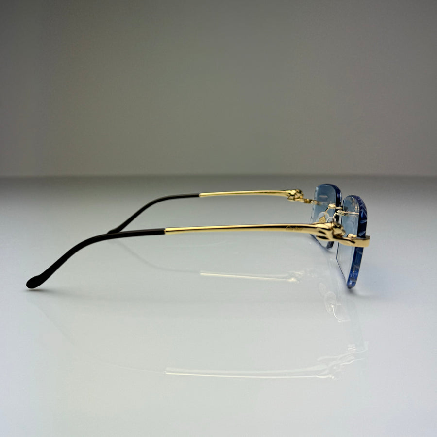 Cartier CT0281o 001, Blau Verlauf mit Diamond Cut Custom Panthere