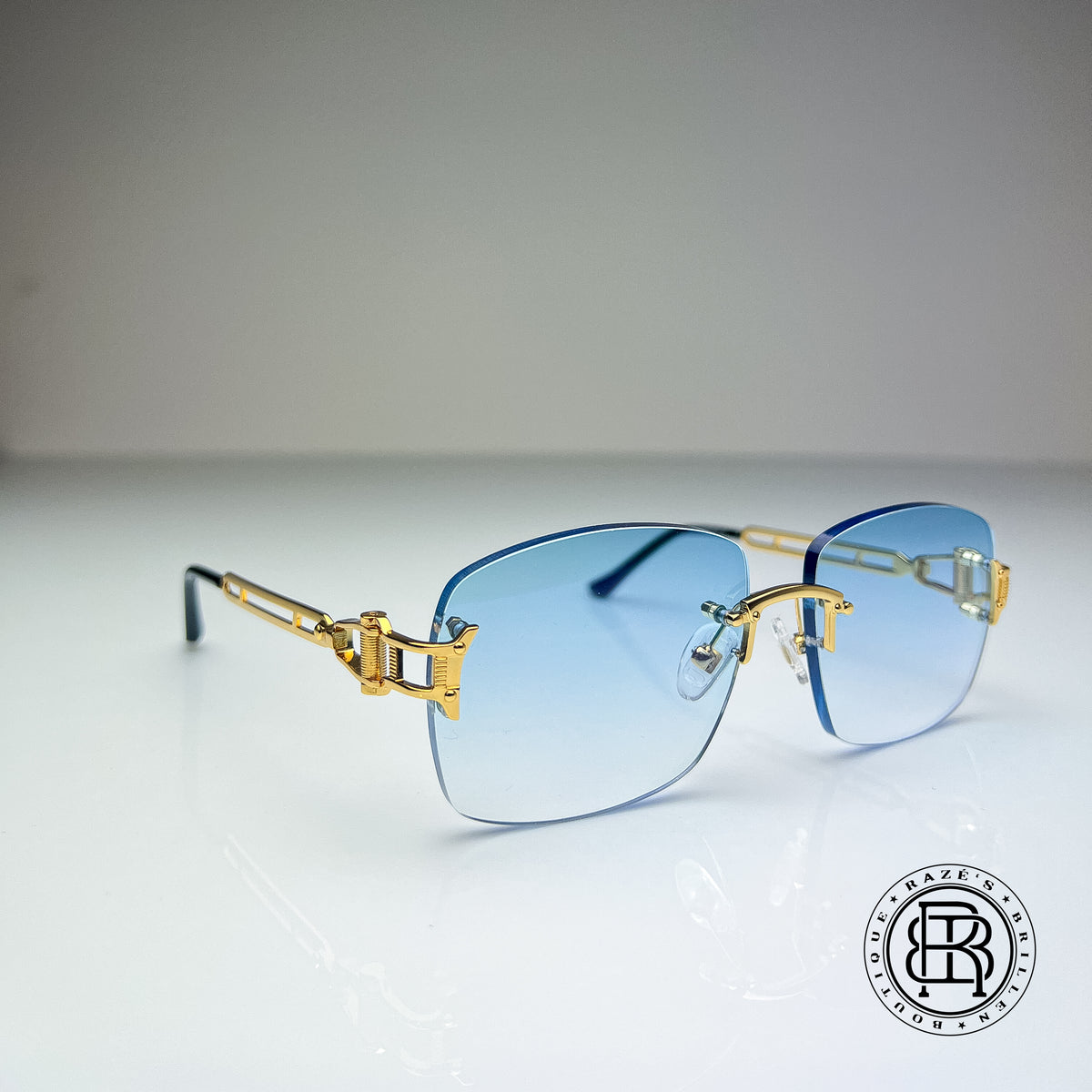 OZ Terry Rimless Gold Custom SkyBlue