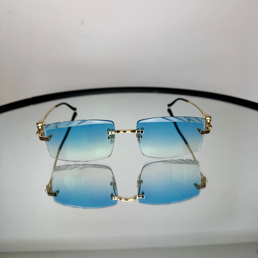 Cartier CT0281o 001, SkyBlue Diamond Cut Custom Panthere