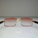 Cartier CT0423o 003 Custom Pfirsich Selbstabdunkelnd mit Diamond Cut (Büffelhorn Weiß - White Buffs)