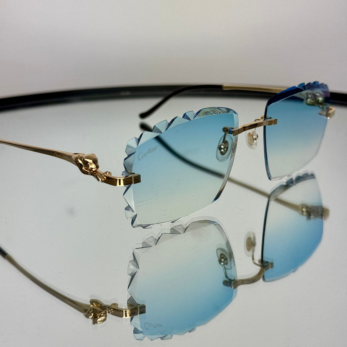 Cartier CT0281o 001, SkyBlue Diamond Cut Custom Panthere