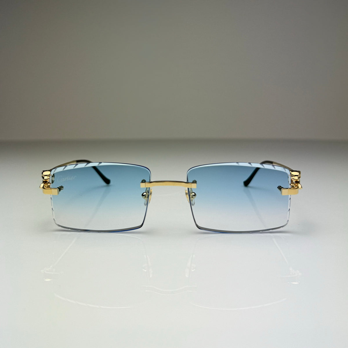 Cartier CT0281o 001, Blau Verlauf mit Diamond Cut Custom Panthere