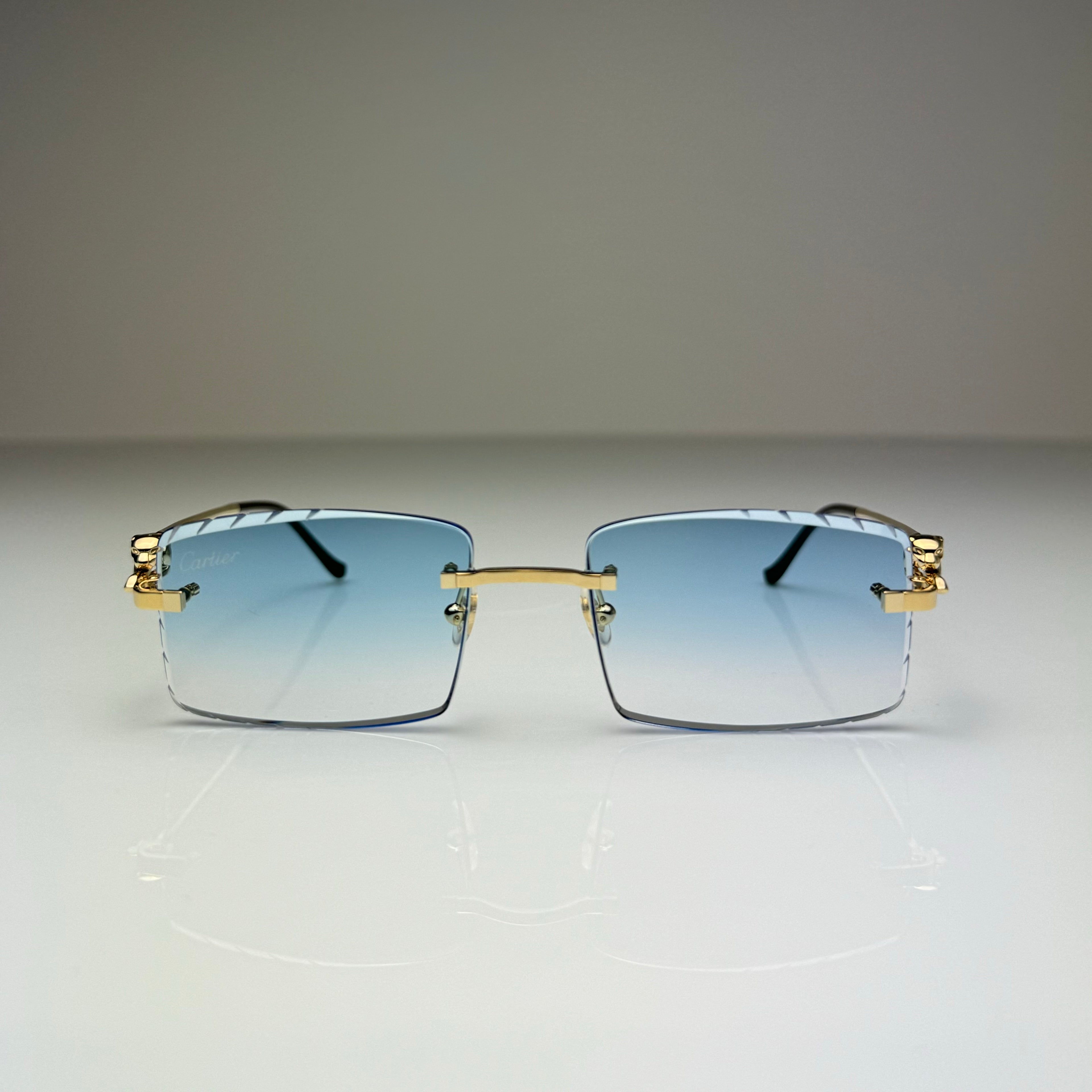 Cartier CT0281o 001, Blau Verlauf mit Diamond Cut Custom Panthere