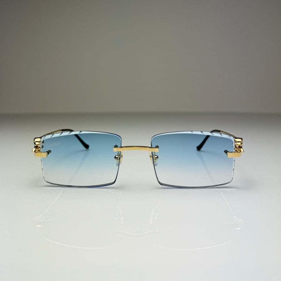 Cartier CT0281o 001, Blau Verlauf mit Diamond Cut Custom Panthere