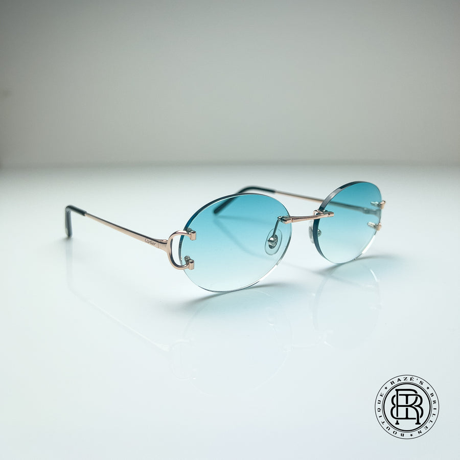 Cartier CT0092o Big C Custom ROSÉ, Türkis / Tiffany Oval Shape