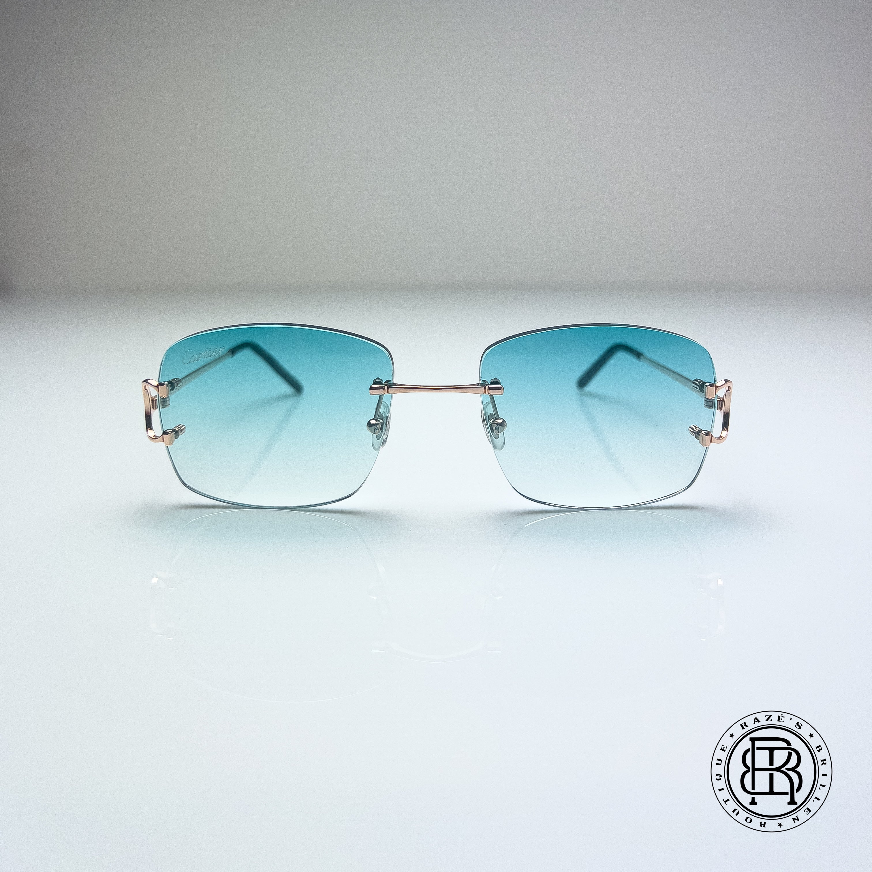 Cartier CT0092o Big C Custom ROSÉ, Türkis / Tiffany Popsmoke Shape