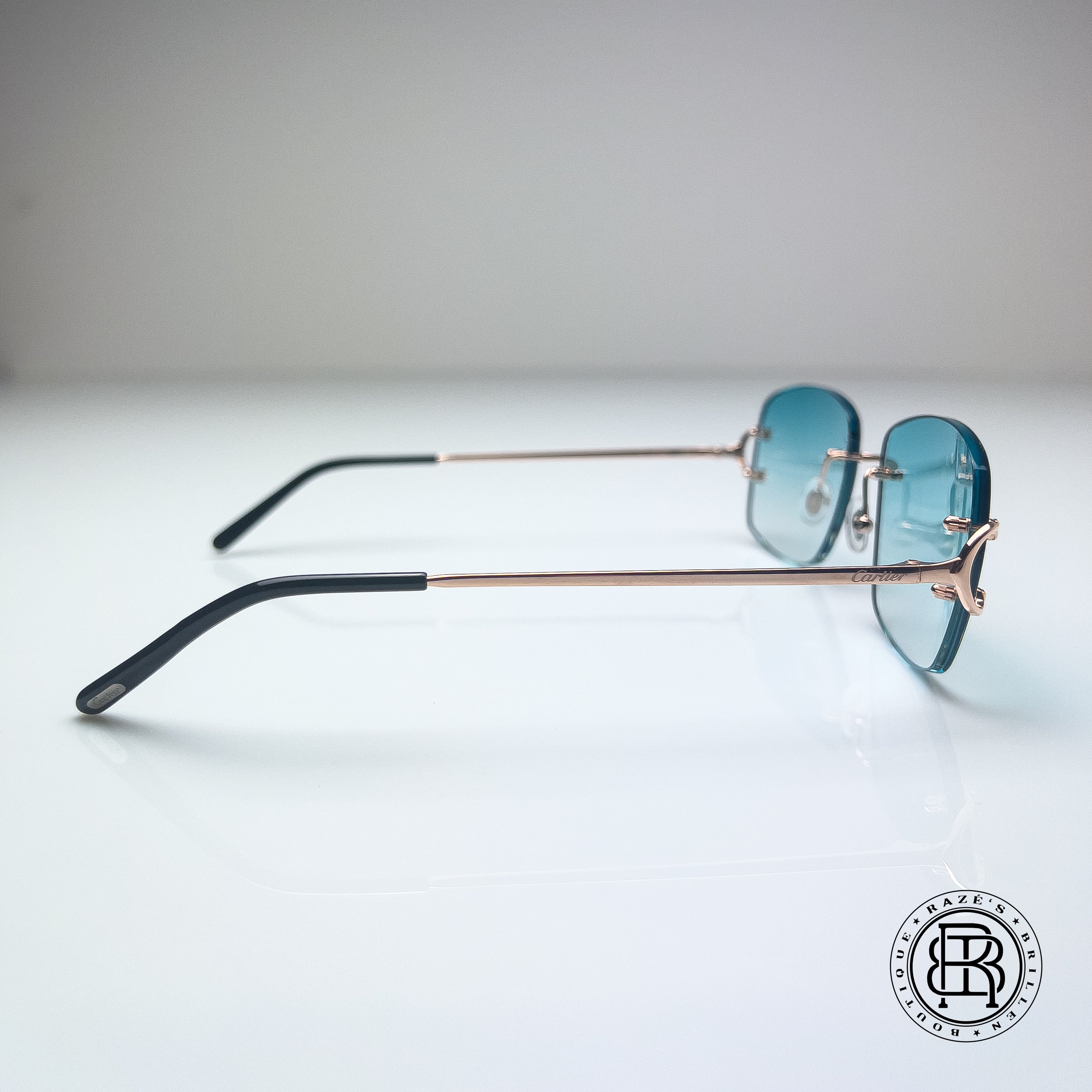 Cartier CT0092o Big C Custom ROSÉ, Türkis / Tiffany Popsmoke Shape