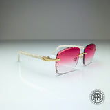 Cartier CT0056o 002 Custom Perlmut Weiß / Rot Diamond Cut Selbsttönend (Transitions)