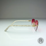 Cartier CT0056o 002 Custom Perlmut Weiß / Rot Diamond Cut Selbsttönend (Transitions)