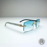 Cartier CT0286o 003, Türkis (Büffelhorn Weiß - White Buffs) Custom