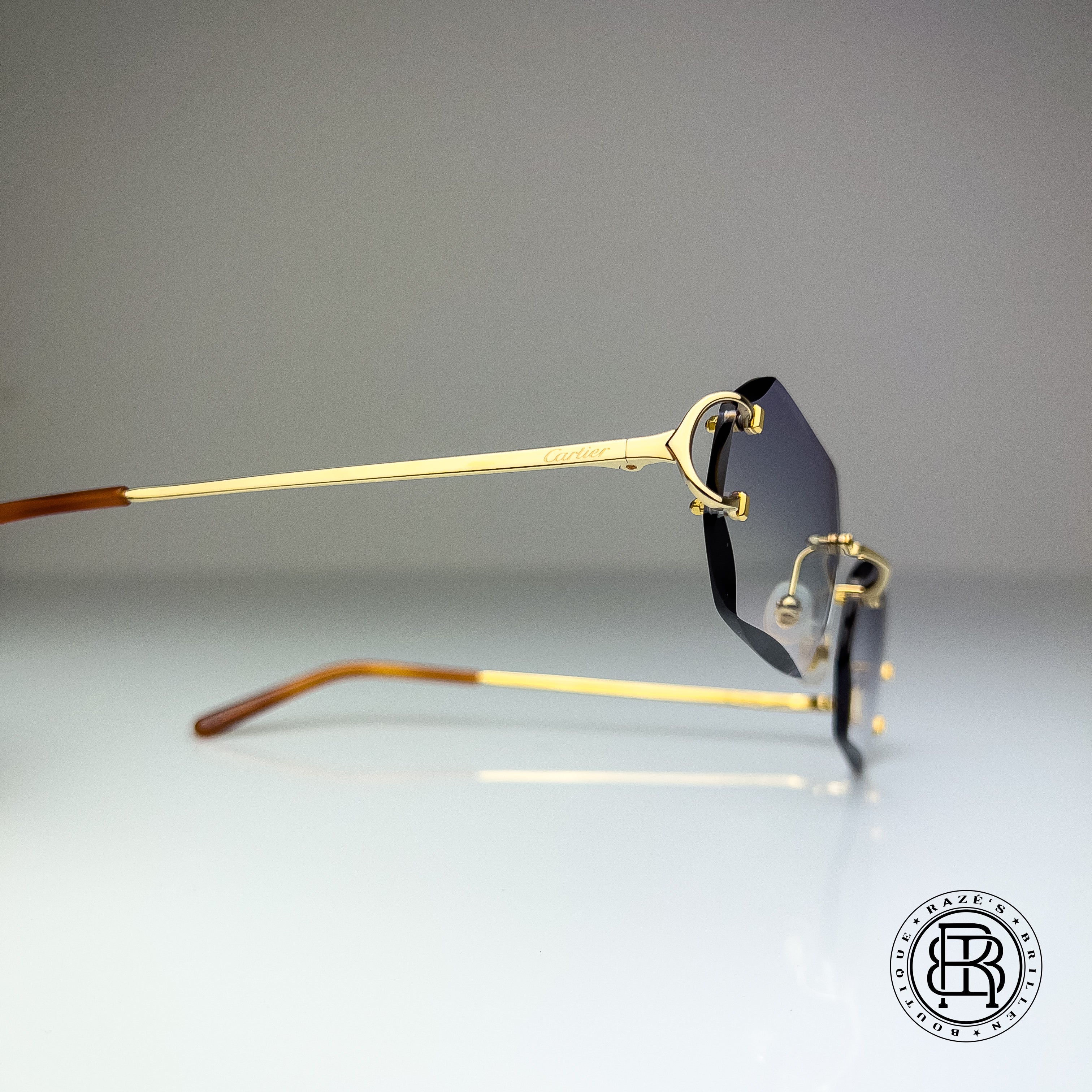 Cartier CT0092o 001 Custom Grau mit Schmuckfacette (Big C)