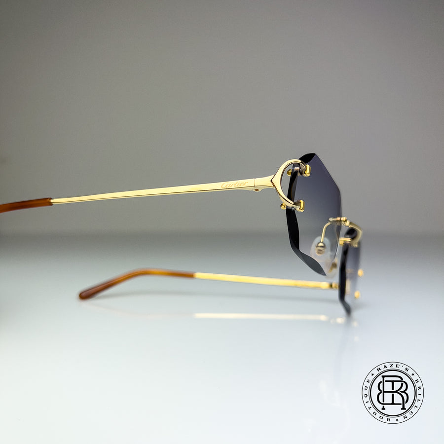 Cartier CT0092o 001 Custom Grau mit Schmuckfacette (Big C)