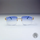 Cartier CT0281o 001, Purple Verlauf / Grau selbstabdunkelnd mit Diamond Cut Custom Panthere