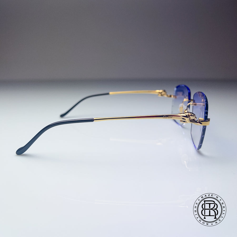 Cartier CT0281o 001, Purple Verlauf / Grau selbstabdunkelnd mit Diamond Cut Custom Panthere