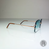 Cartier CT0092o Big C ROSÉ GOLD PLATED, Türkis, Diamond Cut Custom
