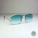 Cartier CT0092o Big C ROSÉ GOLD PLATED, Türkis, Diamond Cut Custom