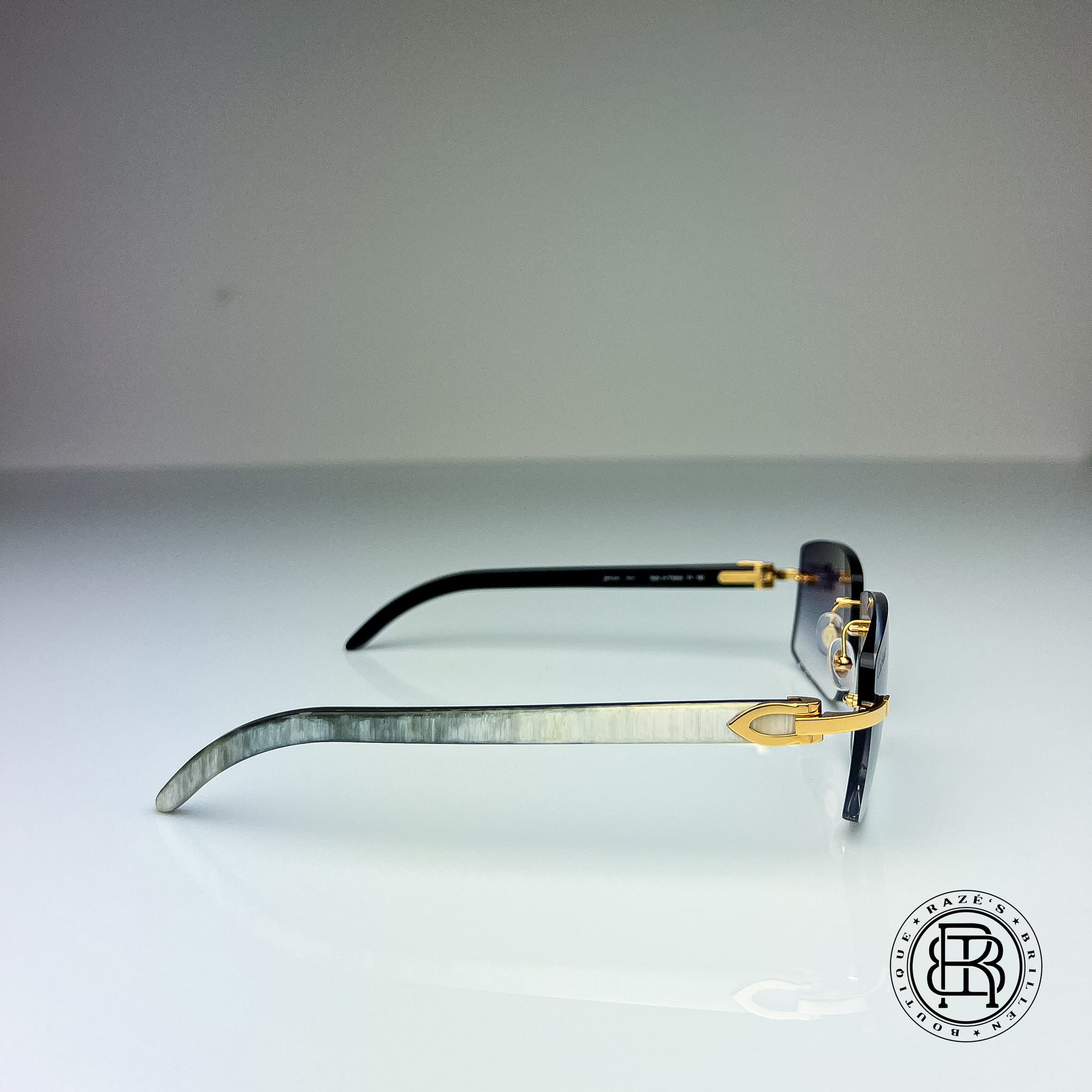 Cartier CT0046o 001 Custom Buffelhorn WeiB White Buffs Razes Brillen Boutique