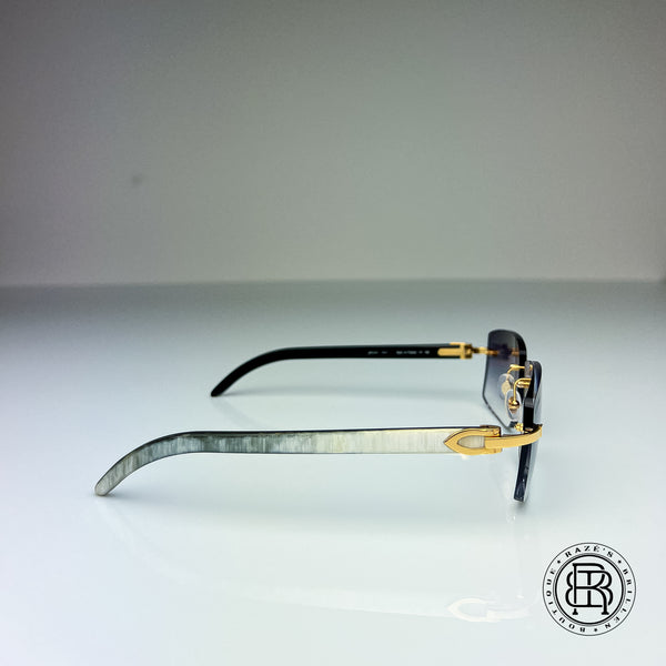 Cartier CT0046o 001 Custom (Büffelhorn Weiß - White Buffs)